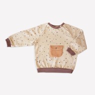 Auntie Me Organic Semolina ‘Irregular Dots’ Pocket Sweatshirt