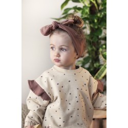 Auntie Me Organic Semolina ‘Irregular Dots’ Frill Sweater