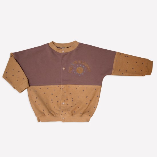 Auntie Me Organic Pastry Shell ‘Irregular Dots’ Snap Front Bomber Jacket