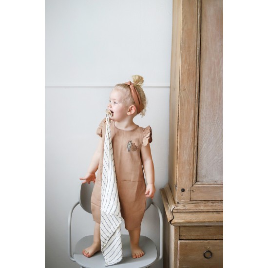 Auntie Me Organic Ivory Cream ’Shell and Coral' Romper